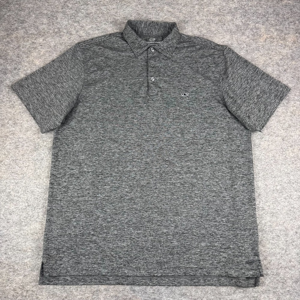 Vineyard Vines Performance Polo Shirt Polyester Stretch Gray Mens Large L